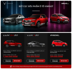ĐẶT CỌC MUA XE VINFAST