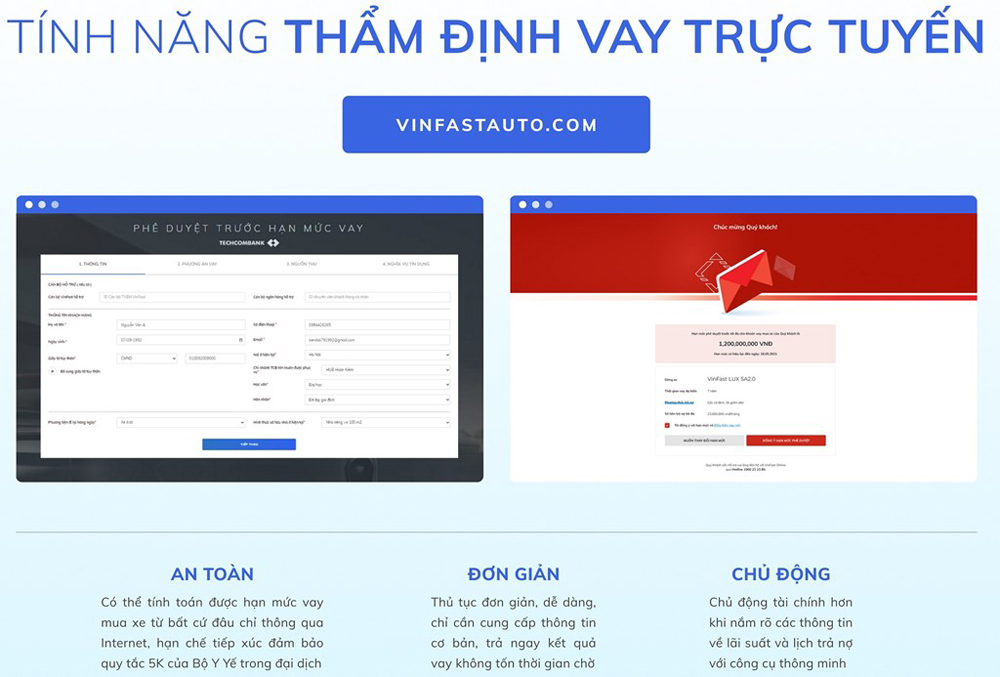 Thủ tục mua xe VinFast trả góp